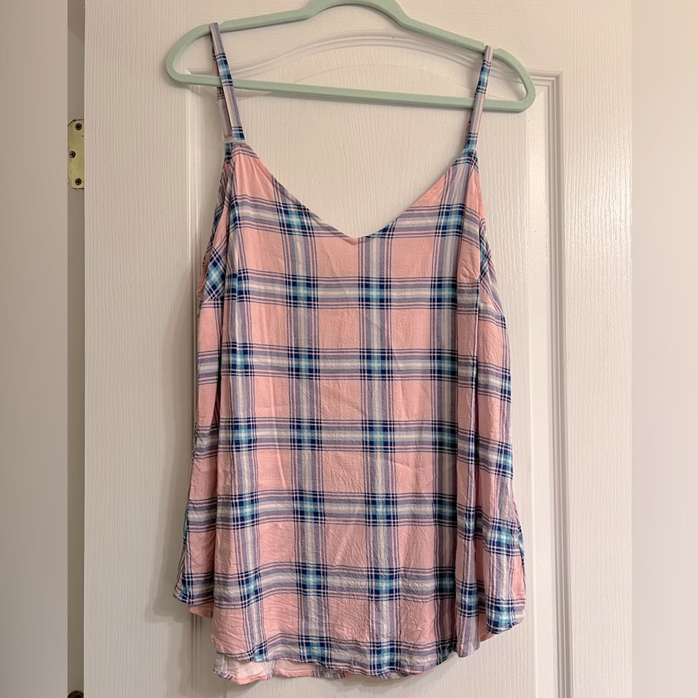 Torrid Ava Pink Plaid Rayon Slub Cami - size 1